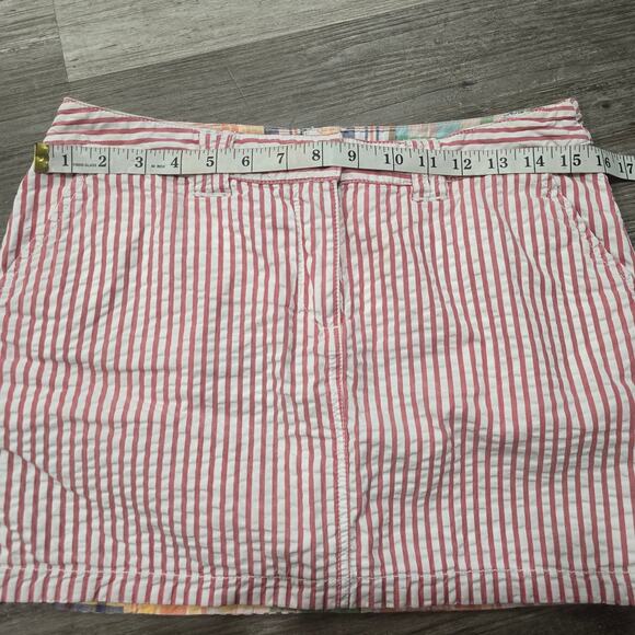 2 in 1 Multi-Color Patched Reversible Candy Stripe Mini Skirt w. Pockets - Picture 6 of 7